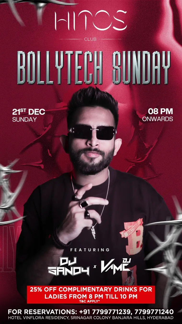 TOS Club & Lounge event night flyer — Banjara Hills, Hyderabad